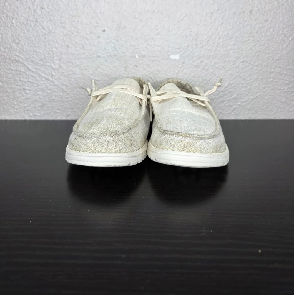 Hey Dude Wendy Sparkling Gold Women's Canvas Lightweight Shoes Loafers Size 8 - Picture 3 of 14